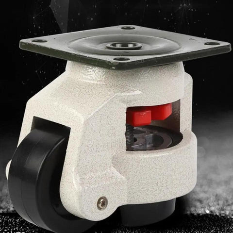 Heavy Duty Leveling Casters Set Of 4 With 500kg Load Capacity Swivel Workbench Wheels Industrial Plate Casters, close-up side view