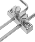 Close-up of Double Locking Tremolo Wrench Holder Kit For Guitar, Metal Headstock Mount With Hex Key Access, showing screw details.