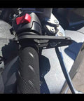 Universal Motorcycle Cruise Control With Aluminum Wrist Grip Lock Clamp And Silicone Ring Protector mounted on handlebar