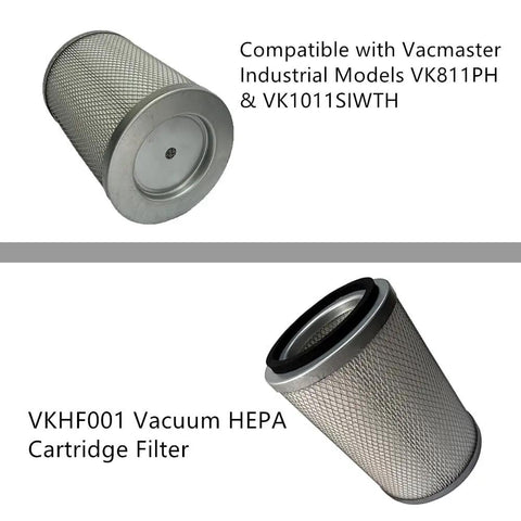 VKHF001 Vacuum HEPA Cartridge Filter Assembly Fits Vacmaster Industrial VK811PH And VK1011SIWTH Replacement Part