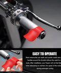 Heavy Duty Motorcycle Cruise Control Throttle Assist Grip For 7/8 Inch Bars showing red non-slip grip on handlebar.