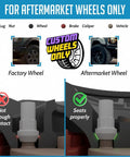 Comparison of factory and aftermarket wheels for Wheel Lock Set With Four Locks And Key M14x1.5 14x1.5 Thread Closed End Bulge 1.65 Inch