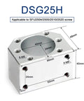 Upgrade Your CNC Router With This Ultra Smooth Ball Screw Kit SFU2505 Featuring DSG25H Linear Guide High Strength Aluminum Alloy Housing For Rock Solid Precision Low Noise And Zero Stick Slip Action Every Time. DSG25H aluminum block with 40mm bore and M6 holes for SFU2505