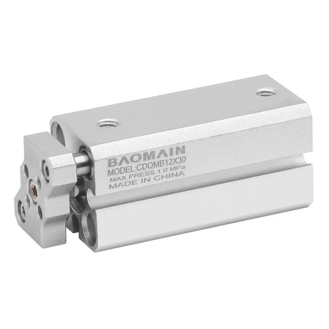 Compact Pneumatic Air Cylinder With 12mm Bore And 30mm Stroke Guide Rod Type Direct Mount Double Acting Magnet Included CDQMB12 30