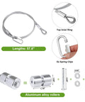 Heavy Duty Lift Cable Replacement Kit Compatible With Gate Assist includes cable, EZ spring clips, aluminum rollers, pins, and washers