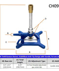 Tirrill Bunsen Burner For Natural Gas With Gas Flow Control And Flame Stabilizer Air Flow Adjustable Cast Iron StabiliBase