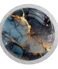 Premium Four Pack Round Cabinet Knobs With Top Shelf Black Gold Marble Look And Heavy Duty Abs Build Comes With Mounting Hardware for a round blue and gold marble knob.