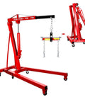 Heavy Duty 2 Ton Engine Hoist With Retractable Telescopic Boom And Six Rolling Caster Wheels Portable Hydraulic Cherry Picker for auto repair.
