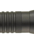 Strion HL 615 Lumen Rechargeable Pro Flashlight Without Charger, black, side view with textured grip and shockproof LED.