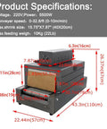 Specifications of AOXHUGB Electric Shrink Wrap Tunnel Machine Mesh Conveyor For Bottles Boxes Heavy Duty Heat Sealer.