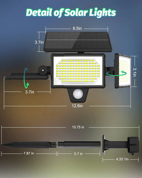 Workhorse Solar Flood Lights With 3000 Lumens Super Bright Motion Sensor And Handy Remote Large Panel IP67 Tough As Nails Weather Resistant Outdoor Security For Driveway Yard Two Pack Warm White