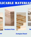 Wood materials: particleboard, sandwich plate, ecological board, raw wood under Applicable Material banner.