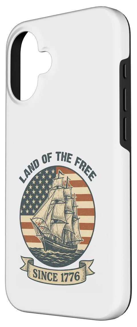 Patriotic Sailboat Flag Case For iPhone 16 With Red White And Blue Merica Pride Durable Protective Shell featuring ship wheel