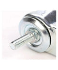 Pack Of 4 2.5 Inch Casters Set With M8 M10 M12 Stem Rubber Universal Wheels close-up of metal stem