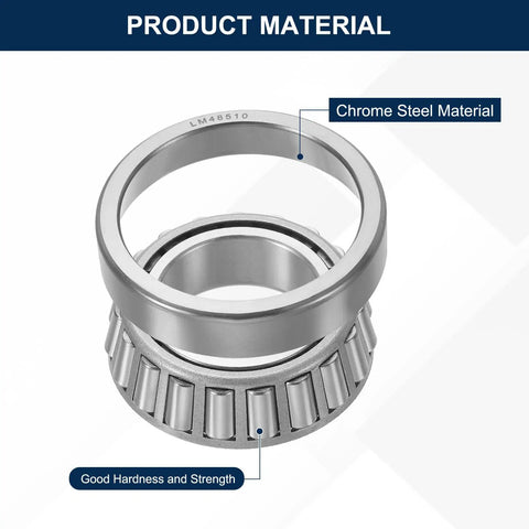 Beefy High Load Tapered Roller Bearing Cone And Cup Set With Chrome Steel Build 1.36 In Bore 2.56 In Outer Diameter 0.73 In Thick ABEC 3