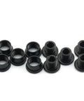 5Pcs Black MTB Chainring Bolts Kit 4.9mm for Single Chainring Crankset Fixing Screws, anodized steel, laid out on surface