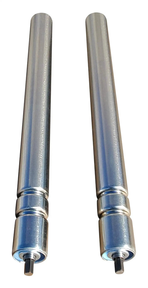 Grooved Conveyor Rollers 2 Pack Workhorse 1.9 Inch Diameter 21 Inch Between Frame Wide Groove Design Heavy Duty Gravity Rollers