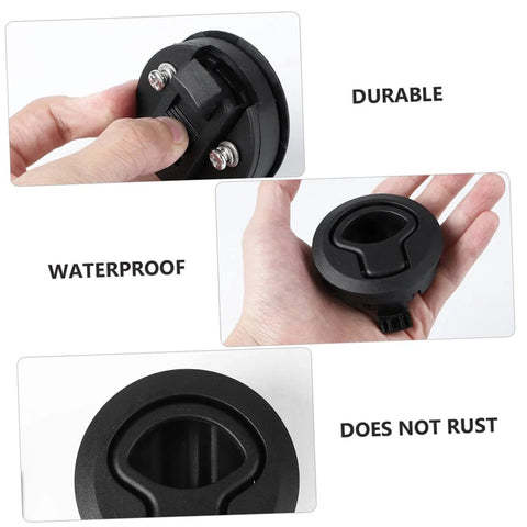 Kisangel flush pull slam latch for boat and RV, black plastic with 1/4-round handle