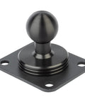 Heavy Duty Laser Cut Aluminum Four Hole Ampplates Base Mount with 20 mm mounting ball, close-up view showing texture and design.