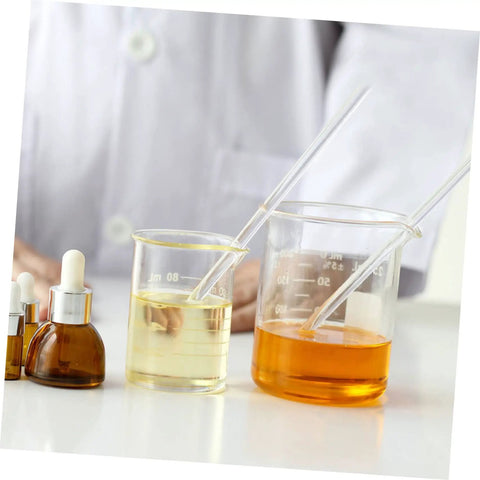 Lab setup with beakers and droppers, related to Two Pack Glass Electrostatic Experiment Sticks With Silk Cloth For Static Electricity Learning