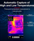Display of 2 In 1 Thermal Imaging And Multimeter Camera with 256x192 Infrared Sensor showing temperature measurement points.