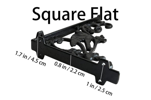Heavy Duty Cast Iron Shelf Brackets 12 Inch Vintage Bird And Vine Decorative Corbels 4 Pack wall support brace, detailed dimensions shown.