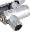 Close-up of silver Hands-Free Automatic Sensor Urinal Flush Valve For Commercial And Home Use, Brass Body No Touch Flush System
