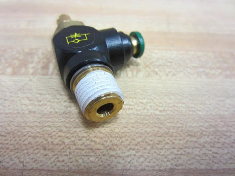 Rock Solid 1/4 Inch Push In Right Angle Flow Control Valve FC70144 Quick Connect Hydraulic Pneumatic Line Regulator No Sweat Installation Gonna Run Flawless Daily