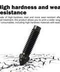 Angled front view of black 0.4mm hardened steel 3D printer nozzle for hotend