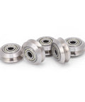 Five Pack Stainless Steel Double V Type Bearings For 3D Printer Rollers And Pulleys, Outer Diameter 1 Inch Inner Diameter 0.2 Inch 5mm