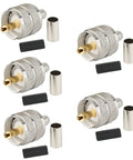 Pack of 5 UHF Male PL259 Crimp Connector for LMR240 RG8X Coax Cable Low Loss No Hassle Ham Radio Plug Straight Brass Nickel Plated Body