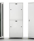 Beefy 42U Server Rack Cabinet With 35 Inch Depth Free Standing IT Enclosure Air Control System Four Cooling Fans PDU Glass Door Lockable