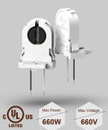 Screw Type T8 Lamp Holder With Wires 50 Pack UL Listed Non Shunted Tombstone Light Socket For LED Fluorescent Tube Retrofit
