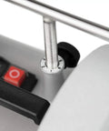 Close-up of Top Shelf Water Cooled Sharpening System's adjustment dial and power switch for precise sharpening.