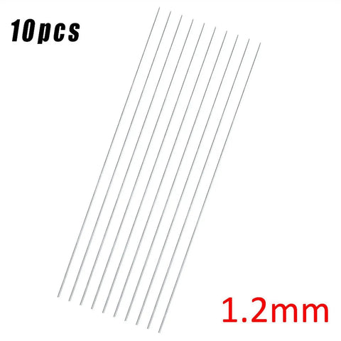 Pro Grade Silver Stainless Steel Welding Rods Set 10 Pcs, 1.2mm size, for Professionals and DIYers, Brazing Quality