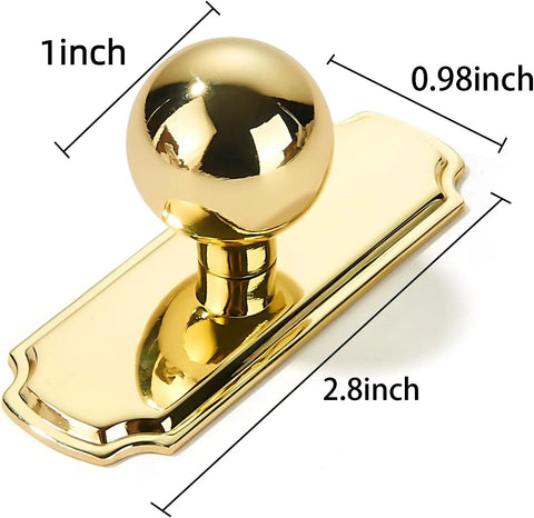 Heavy Duty Zinc Alloy Cabinet Knobs 2 Pack With Solid Backplate Hella Sturdy Drawer Pulls For Kitchen Cupboard And Dresser Hardware Slick Champagne Bronze Finish with dimensions shown.
