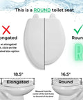 Ultra Comfy Round Padded Toilet Seat Loaded With Thick High Density Foam Core And Heavy Duty Smooth Vinyl Cover Bright White Finish No Sweat Setup Classic Round Compatible measuring guide for round and elongated toilet seats.