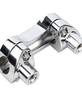 Chrome Harley CNC Aluminum One And A Half Inch Tall Handlebar Risers With One Inch Top Clamp Fits One Inch Harley Bars For Sportster XL 883 1200