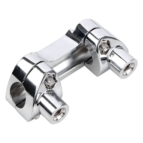 Chrome Harley CNC Aluminum One And A Half Inch Tall Handlebar Risers With One Inch Top Clamp Fits One Inch Harley Bars For Sportster XL 883 1200