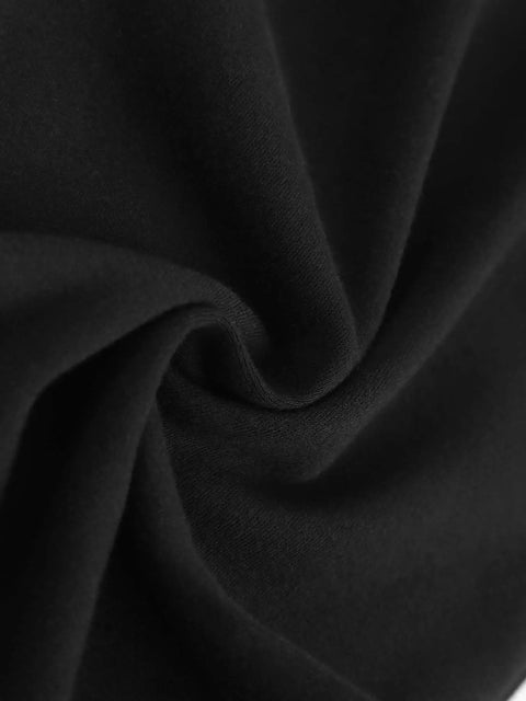 Close-up of soft cotton knit fabric in black for Infant One Piece Romper With Road Trip Captain RV Theme Cute Abstract Pattern