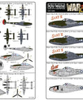 One Seventy Two Scale P 38 Lightning Decal Set For Aircraft Models featuring WWII markings and pro-grade water slide decals.