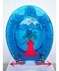 Heavy Duty Resin Toilet Seat With Lid Boasting Vivid 3D Ocean Details And Smooth Shell Motifs Soft Close Bath Accessory shown from above with blue color and ocean graphics.