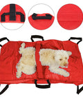 Heavy Duty Foldable Pet Stretcher With Secure Buckles Emergency Dog Carrier Transport Cot For Vet Runs Keeps Calm During Emergencies Supports 242 Pounds Solid As A Rock For Big Guys And Easy Hauling Red with dog