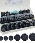 65 Piece Round Rubber Grommets Kit With Six Sizes For Wiring And Auto Projects in a storage case, includes retractable knife.