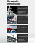 Remote Control Warship Battle Boat For Lakes And Rivers, 1:390 Scale RC Military Battleship craftsmanship details