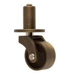 Dead Nuts Reliable Antique Brass Furniture Casters With Slick Gliding Wheels For Dressers Couches And Tables, close-up view.