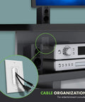 Bristled Brush Wall Plate with Multimedia Pass Through for Low Voltage Cables installed behind entertainment console