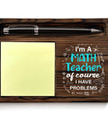 Cool Math Teacher Gift For Men And Women Teacher Appreciation And Retirement Gift Back To School Desk Decor Wooden Sticky Note Holder