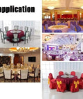 Transparent Glass Lazy Susan Turntable 36 Inch To 40 Inch Round Rotating Serving Tray displayed in banquet settings