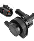 Heavy Duty 12V Electric Inline Coolant Pump 1K0965561J Auxiliary Water Pump For Cars showing plug connector and fittings.